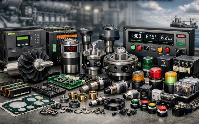 Marine automation controllers, display units, relays, sensors and circuit boards