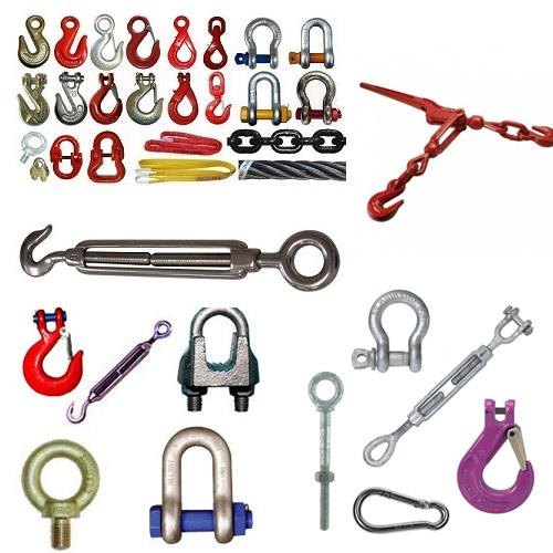 Shackles, hooks, turnbuckles and rigging hardware for general deck use